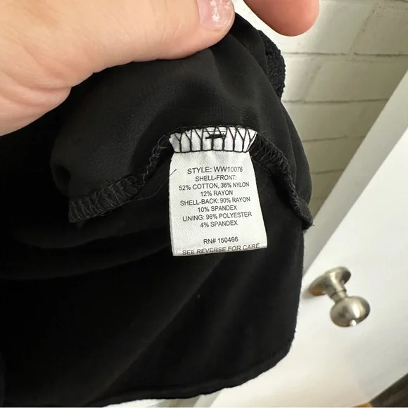 MARKET & SPRUCE Black Lace Overlay Short Sleeve Top - Picture 8 of 8